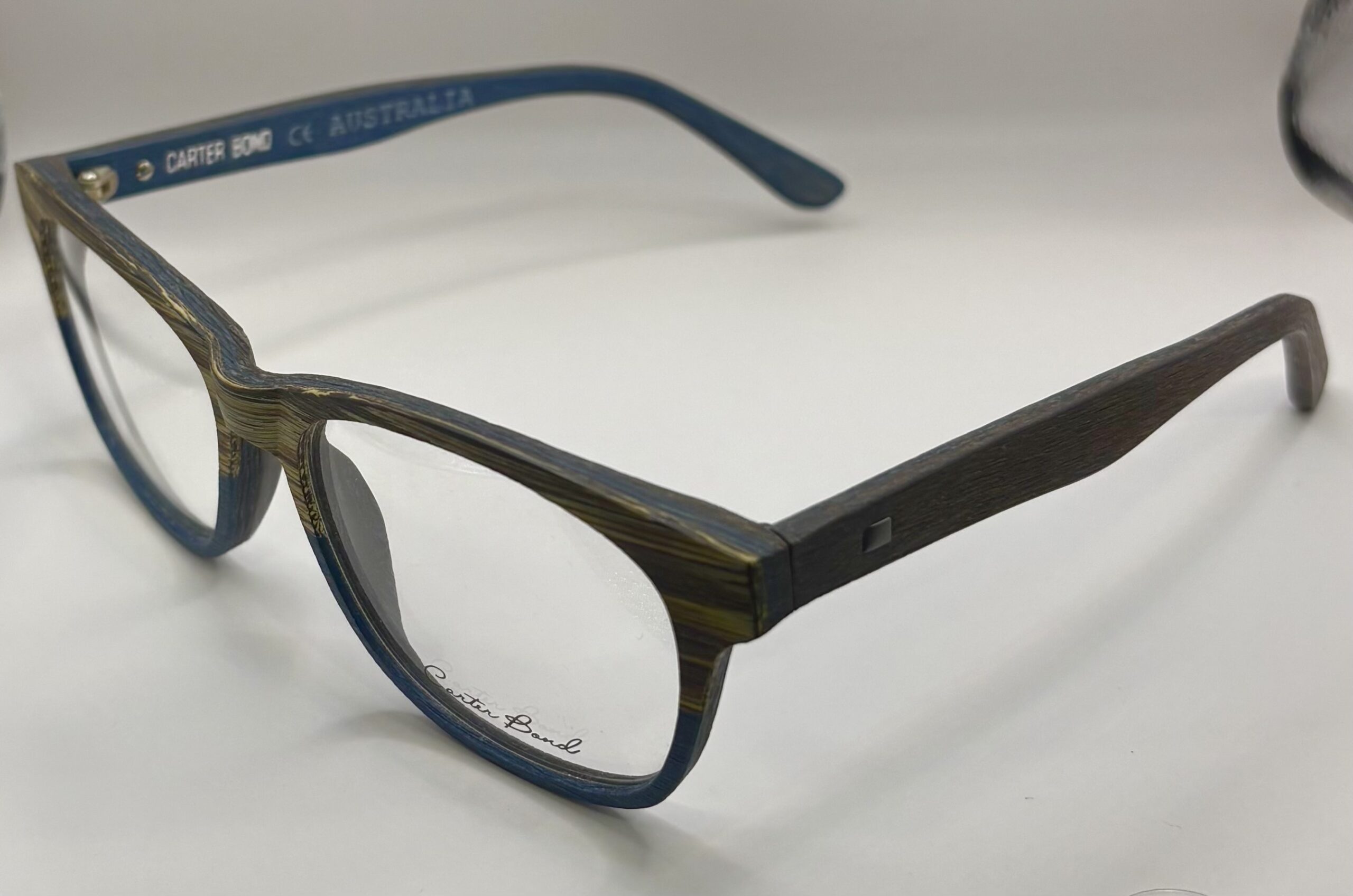Carter Bond Men's Full Rim Frame in Burlywood, Blue | 9161 side-image